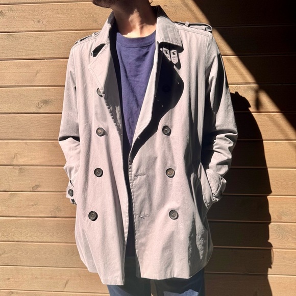 TED BAKER LONDON GREY DOUBLE BREASTED TRENCH COAT - 4 - Picture 3 of 17